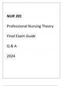 (ASU) NUR 391 Professional Nursing Theory Final Exam Guide Q & A 2024.