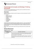 Psychological Concepts and Strategic Thinking Worksheet