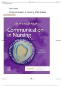Test Bank for Communication in Nursing 10th Edition by Julia Balzer Riley 9780323871457 Chapter 1-30 | Includes Rationales
