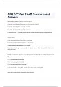 ABO OPTICAL EXAM Questions And Answers