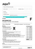 2023 AQA GCSE MATHEMATICS 8300/1F Foundation Tier Paper 1 Non-Calculator  Question Paper & Mark scheme (Merged) June 2023 [VERIFIED]