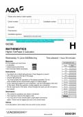 2023 AQA GCSE MATHEMATICS 8300/3H Higher Tier Paper 3 Calculator Question  Paper & Mark scheme (Merged) June 2023 [VERIFIED]