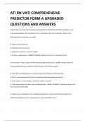ATI RN VATI COMPREHENSIVE PREDICTOR FORM A UPGRADED QUESTIONS AND ANSWERS 