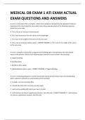 MEDICAL OB EXAM 1 ATI EXAM ACTUAL EXAM QUESTIONS AND ANSWERS 
