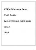 HESI A2 Entrance Exam Math Section Comprehensive Exam Guide 60+ Qns & Ans 2024.