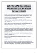 AAPC CPC Prep Exam Questions With Correct Answers 2024