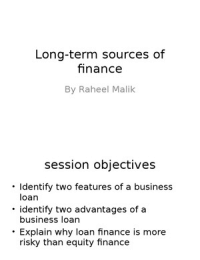 Long-term sources of finance