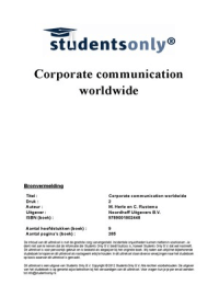 Summary Corporate communication worldwide