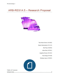 Research Proposal Business Plan Project