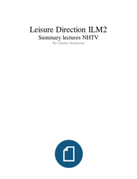 Summary lectures Leisure Direction NHTV