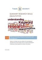 Summary research skills qualitative track (8 for exam with this summary)
