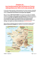 Les transformations des territoires en France métropolitaine de 1945 à la fin des années 80