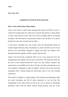CELTA Written Assignment 4 - Lessons from the classroom - Answers