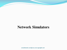 Basics of Networking_05- Network Simulators