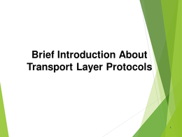 TCP/IP Industry Standard_18-Transport Layer Protocols