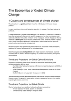 Summary of the article "The Economics of Global Climate Change" by Harris and Roach
