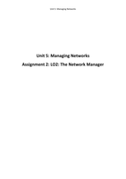 Unit 5: Managing Networks P4 M2 D1 