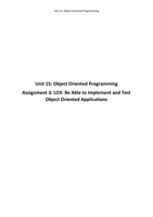 Unit 15: Object Oriented Programming P4 P5 M3