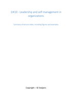 1JK10 Leadership and self-management in organizations summary lectures