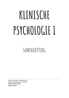 Klinische psychologie I - Samenvatting PB0104 & S23232