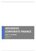 Summary. Advanced Corporate Finance. Part II Pavanini. Tilburg University.