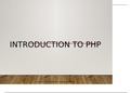 PHP INTRODUCTORY PART A 