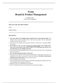 Exam Brand and Product Management + answers
