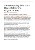 Samenvatting Bolman en Deal: Reframing Organizations