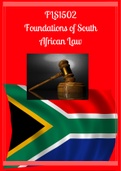 FLS1502 - Foundations of South African Law 