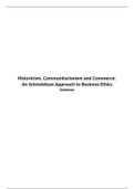 Historicism, Communitarianism and Commerce: An Aristotelean Approach to Business Ethics - Solomon