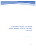 theory advanced management accounting and control