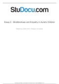 Mindblindness and Empathy in Autistic Children Essay