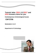  Contemporary Criminological Issues cmy3706 2nd semester 2018 and exam scope of exam questions