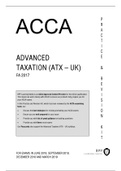 Latest ACCA P6, ADVANCED TAXATION (ATX – UK), REVISION KIT (PDF) for exams in JUNE 2018, STEPTEMBER 2018, DECEMBER 2018 and MARCH 2019