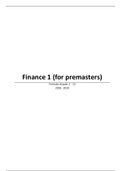 Finance part 1 (Finance for Pre-masters) 