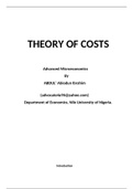 Advanced Microeconomics Theory(Costs)