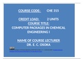 Introduction the chemical engineering software (MatLab)