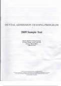 2009 DAT Practice Test 