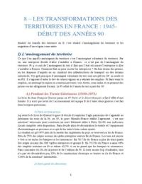 Les transformations des territoires en France