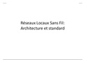 Réseaux Locaux Sans Fil: Architecture et standard