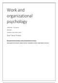 1JV00 / 1JP00 Work and Organizational Psychology 2019-2020 Samenvatting boek en slides