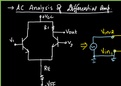 AC and DC circuit analysis of differential amplifier