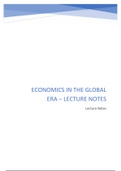 Economics for the Global Era - Lecture Notes 