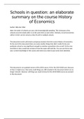 Schools in question: an elaborate summary of the course History of Economics (grade 9.5)