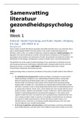Samenvatting Literatuur Gezondheidspsychologie 