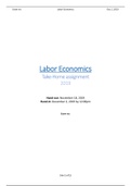 Labor Economics Take-Home assignment exam