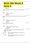 BUS 300 Week 6 Quiz 5 LATEST WITH COMPLETE AND CORRECT SOLUTIONS GRADE A 