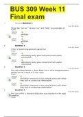 BUS 309 Week 11 Final exam QUESTIONS WITH LATEST AND COMPLETE SOLUTIONS GRADE A