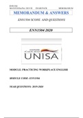 University of South Africa (Unisa)  ENN1504 MEMORANDUM (2020)