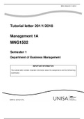Management 1A MNG1502 Semester 1 Department of Business Management